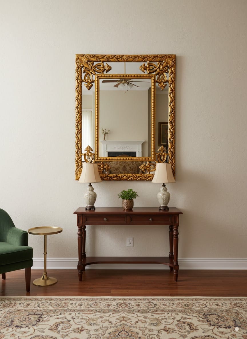 Golden Wooden Framed Mirror Venetian Design - Shop Venetian Mirrors and Furniture | Worldwide Shipping