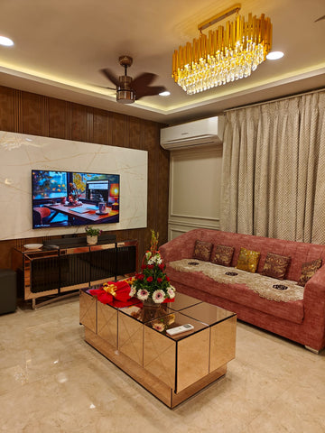 Rose Gold Mirrored Center Table