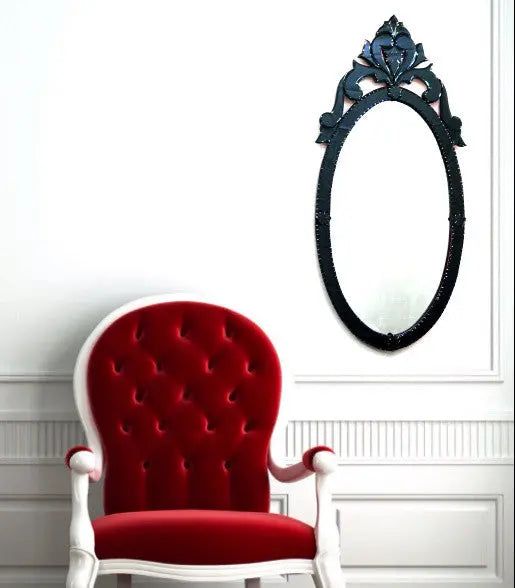 Oval Black Wall Mirror VDS-36 Venetian Design