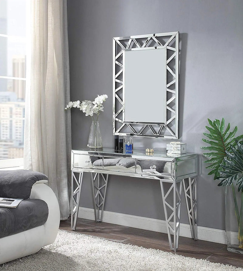 Console With Mirror Set