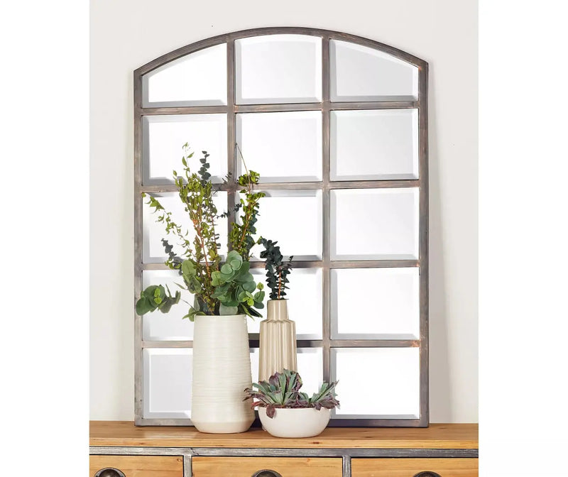 Arched Windowpane Wall Mirror