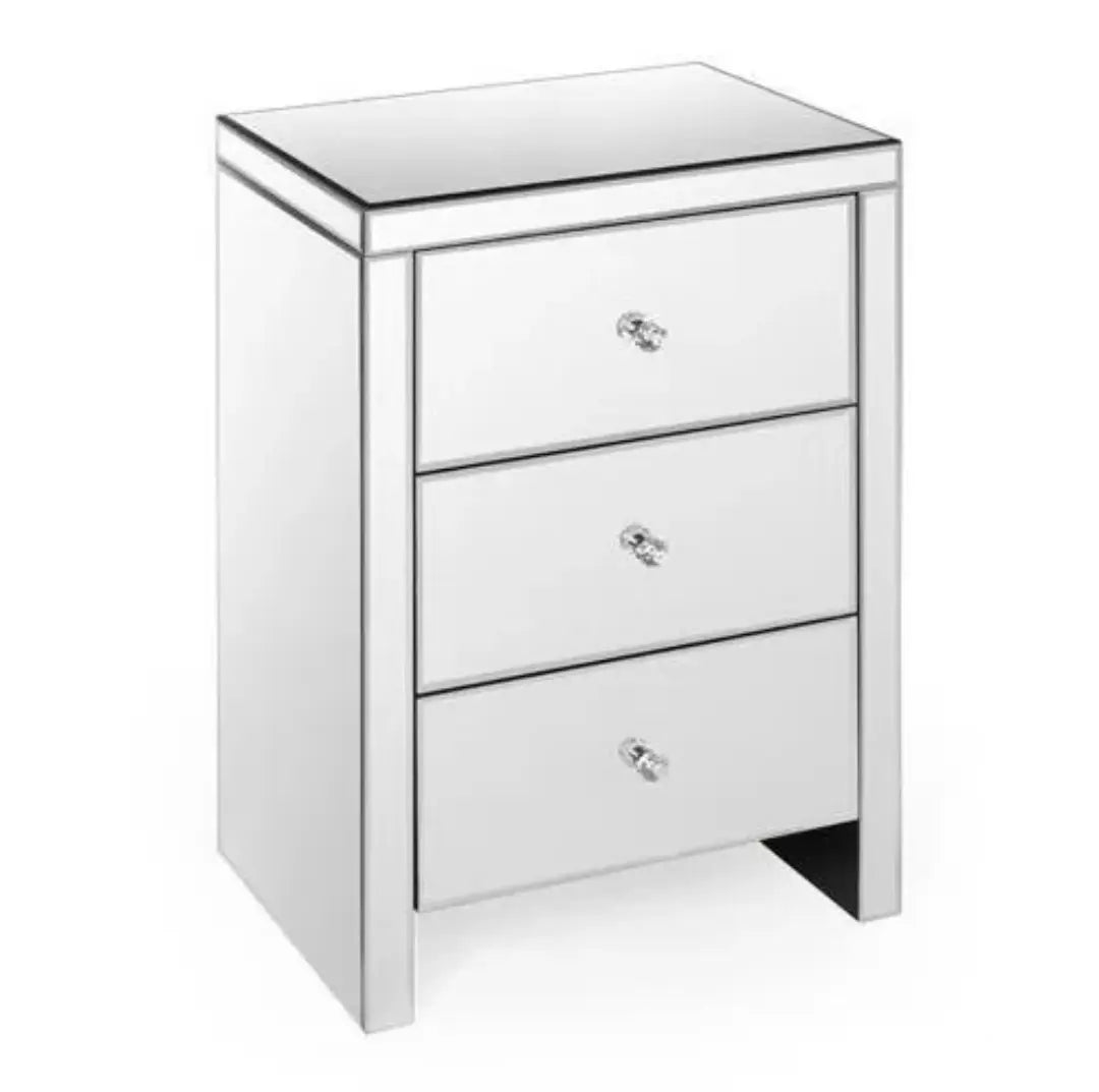 Mirrored Bed Side Table, 3 Drawers VDHZ1020 Venetian Design