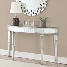 Mirrored Half Moon Console VDMF-505 Venetian Design 100% Heart Made Products
