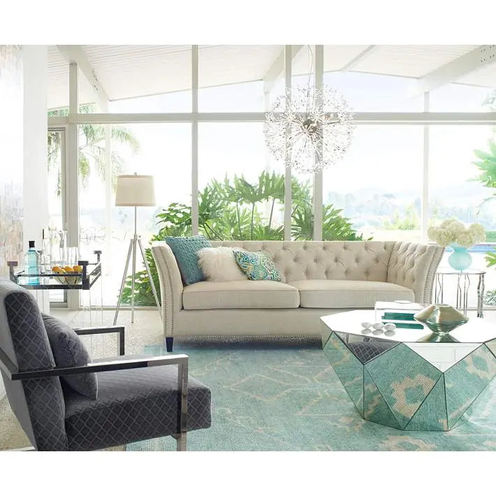 Aviano 35 Wide Mirrored Modern Octagon Coffee Table VDMF532 Venetian Design 100% Heart Made Products