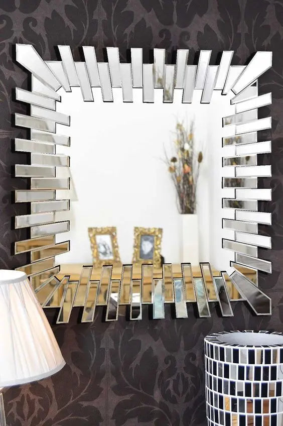 Sunburst Accent Square Mirror VDR-495 Venetian Design