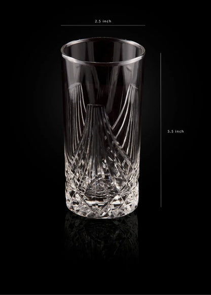 Hand Cut Whiskey Glass (Set of 2) WG-01 Venetian Design (The boutique factory) 100% Heart Made Products