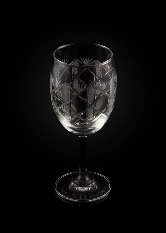 Crystal Hand Cut Wine Glass (Set of 2) WG-15 Venetian Design (The boutique factory) 100% Heart Made Products