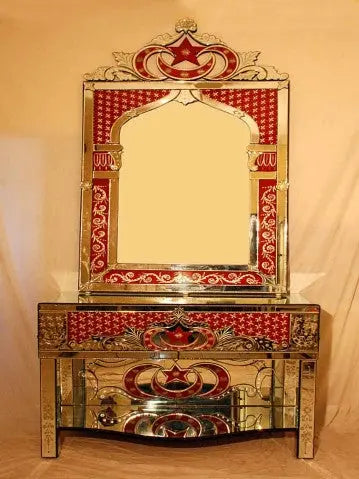 ISLAMIC CONSOLE TABLE WITH MIRROR CWM-161 Venetian Design