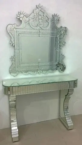 CONSOLE TABLE WITH MIRROR CWM-611 Venetian Design