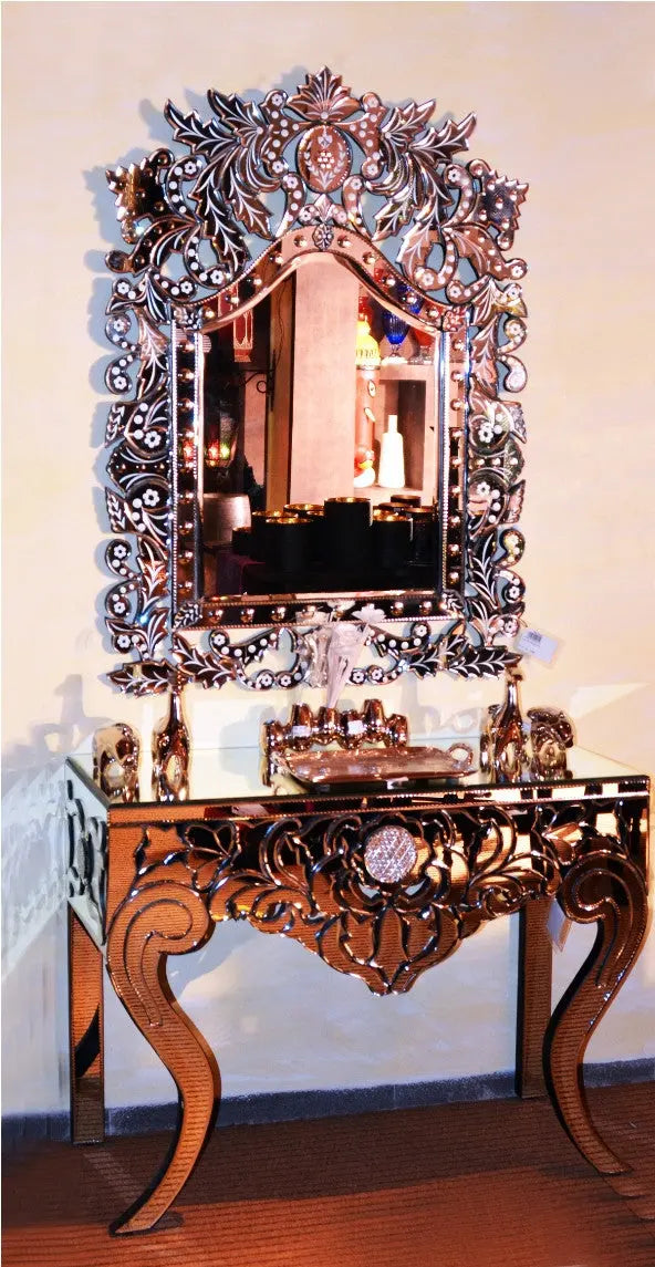 CONSOLE TABLE WITH MIRROR CWM-141/248 Venetian Design