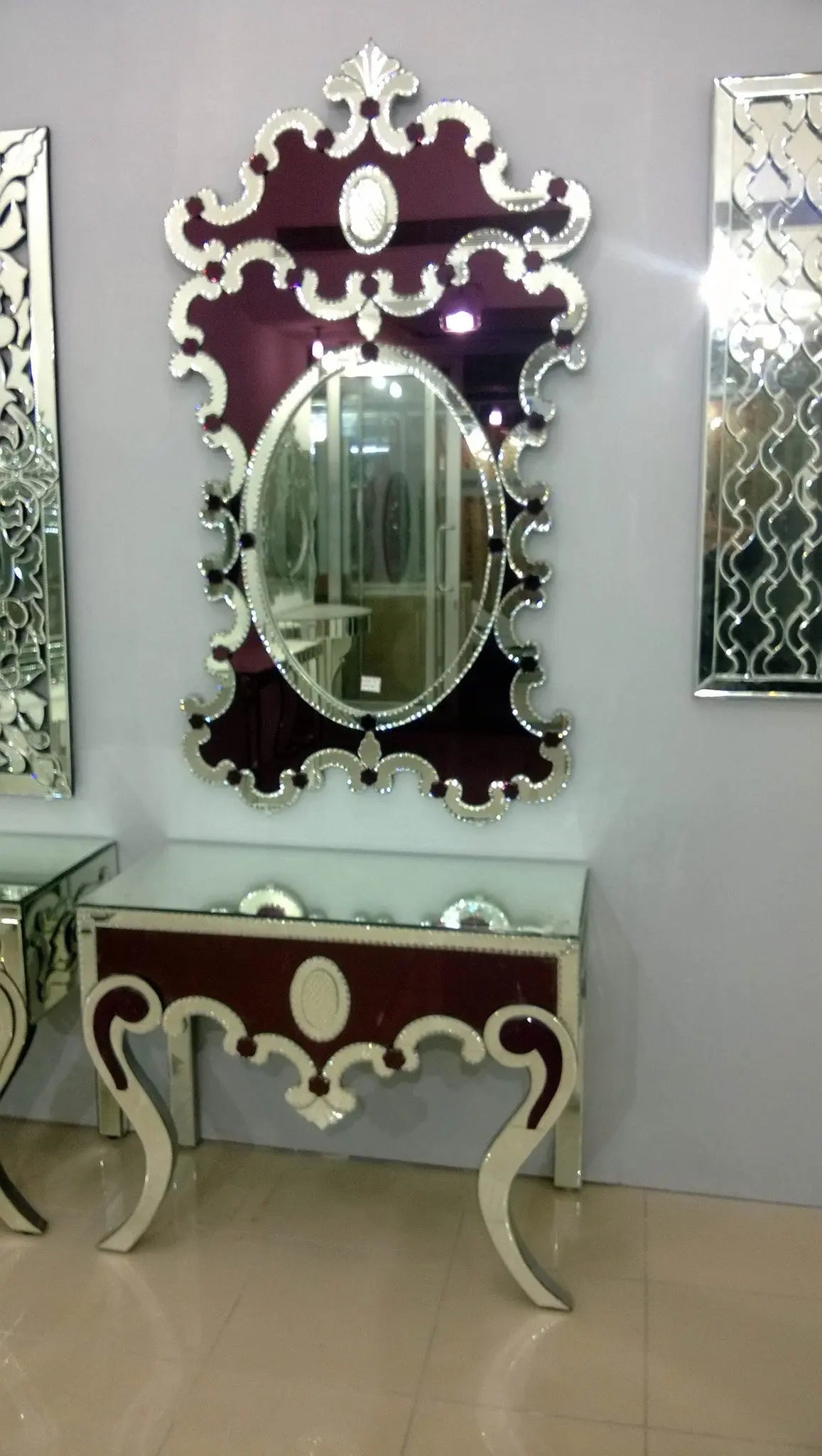 CONSOLE TABLE WITH MIRROR CWM-612 Venetian Design