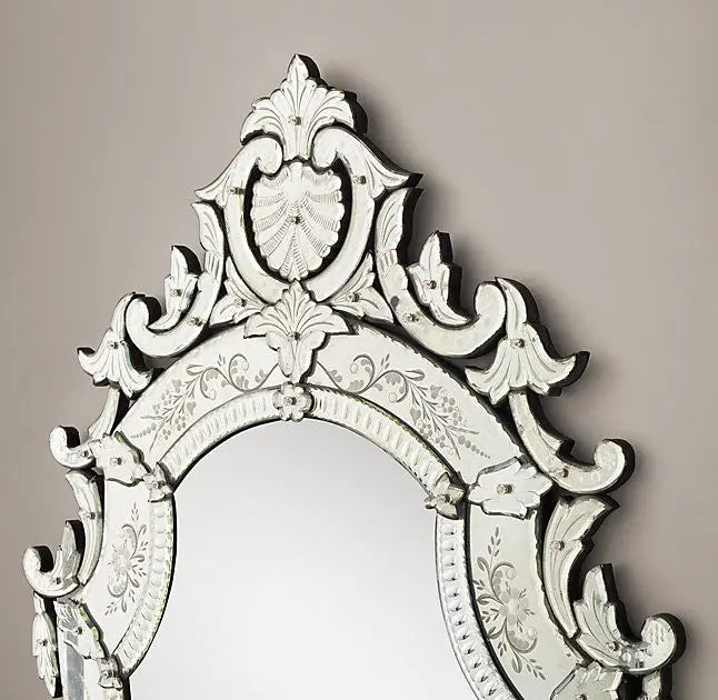 Rococo Etched Mirror - Shield VDRH-03 Venetian Design