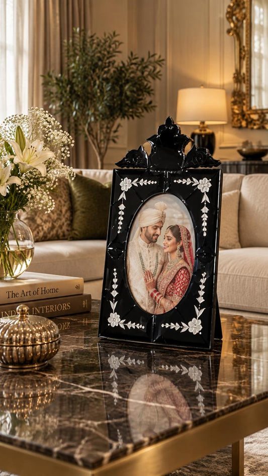 Black Venetian Table Photo Frame (Set of 2 pcs) Venetian Design