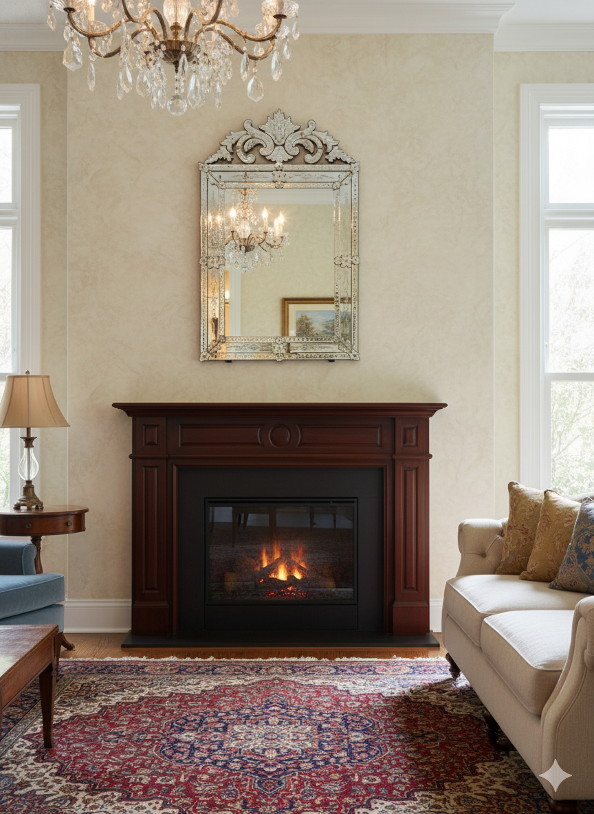 Rectangular Crown Venetian Mirror VD-808 Venetian Design (The boutique factory) 100% Heart Made Products