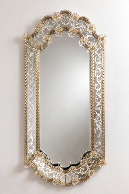 Genoa Murano Mirror Venetian Design - Shop Venetian Mirrors and Furniture | Worldwide Shipping