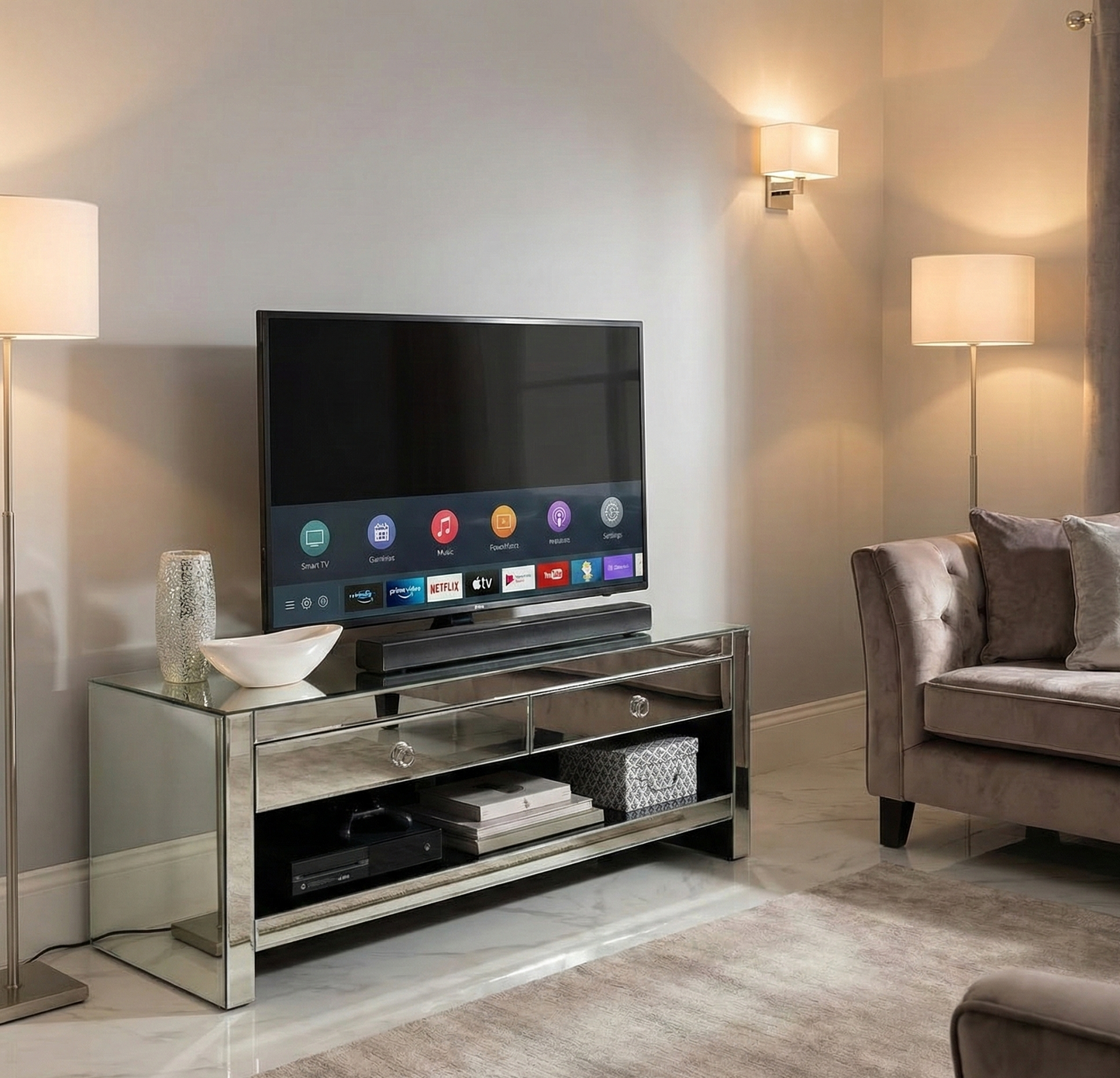 Mirrored TV cabinet VDMF-417 Venetian Design 100% Heart Made Products