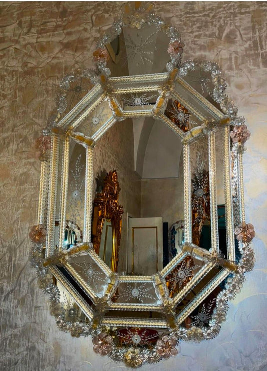 Palermo Murano Mirror Venetian Design - Shop Venetian Mirrors and Furniture | Worldwide Shipping