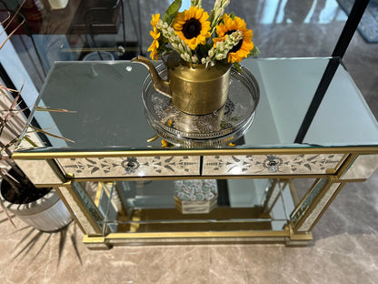 Golden Venetian Console with Drawers Venetian Design - Shop Venetian Mirrors and Furniture | Worldwide Shipping