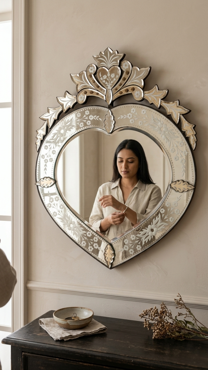 Heart Shape Wall Mirror VD-120 Venetian Design