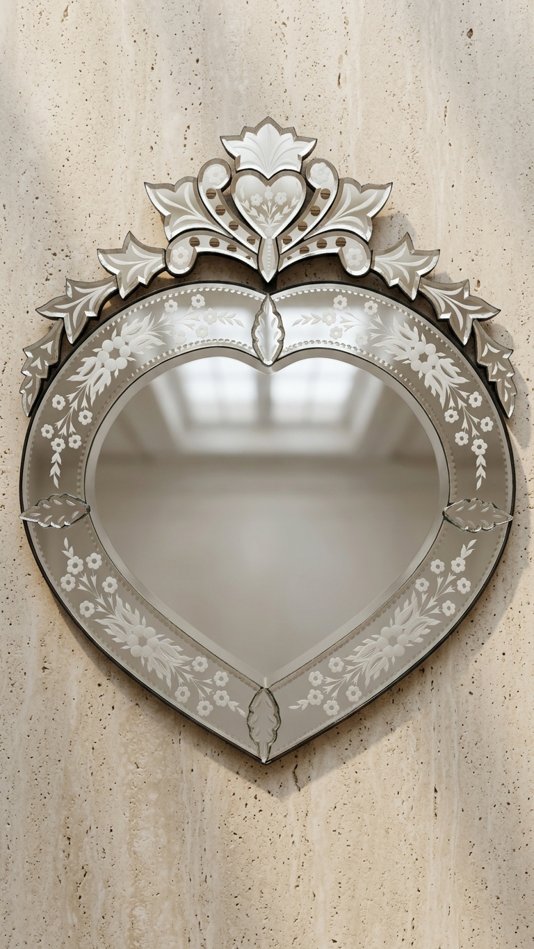 Heart Shape Wall Mirror VD-120 Venetian Design