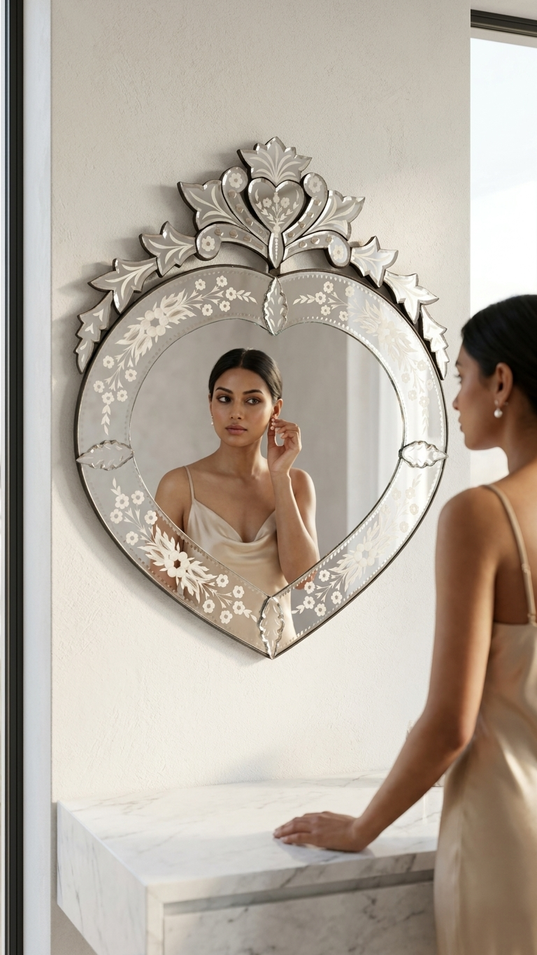 Heart Shape Wall Mirror VD-120 Venetian Design