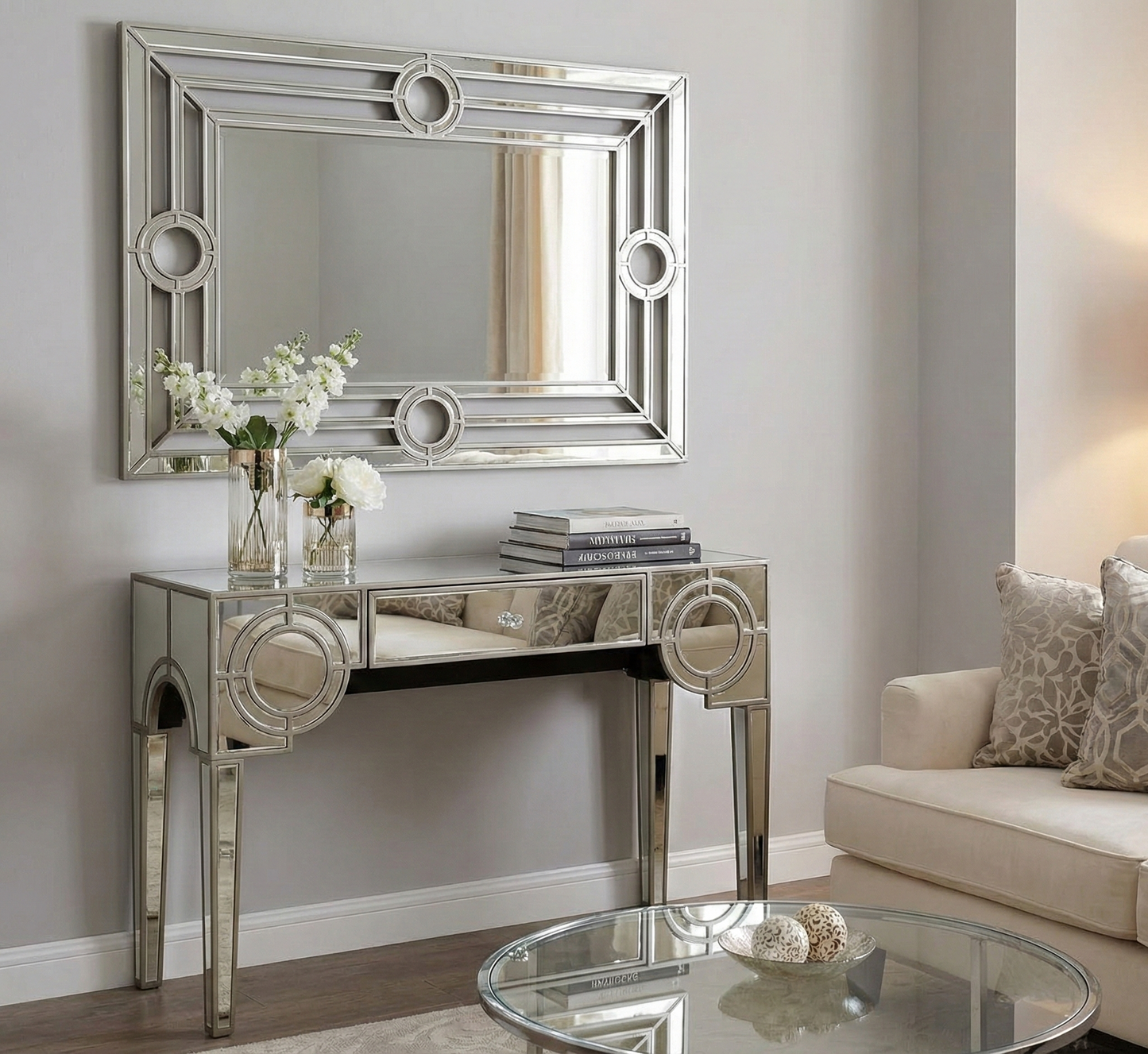 Mirrored Console Table with Drawer VDMF-426 Venetian Design 100% Heart Made Products