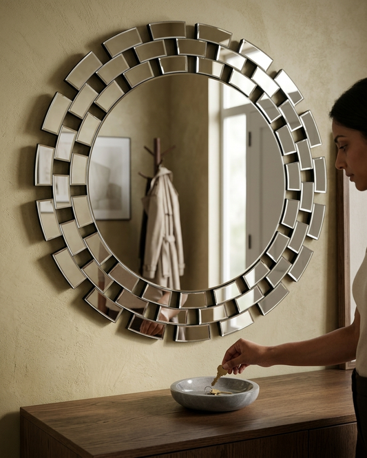 Round Bricks Wall Mirror VDR-471 Venetian Design