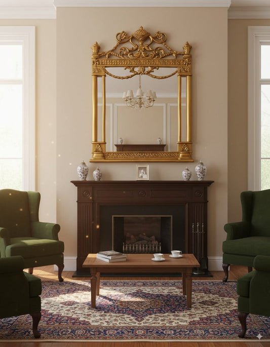 Golden Wooden Framed Mirror Venetian Design - Shop Venetian Mirrors and Furniture | Worldwide Shipping
