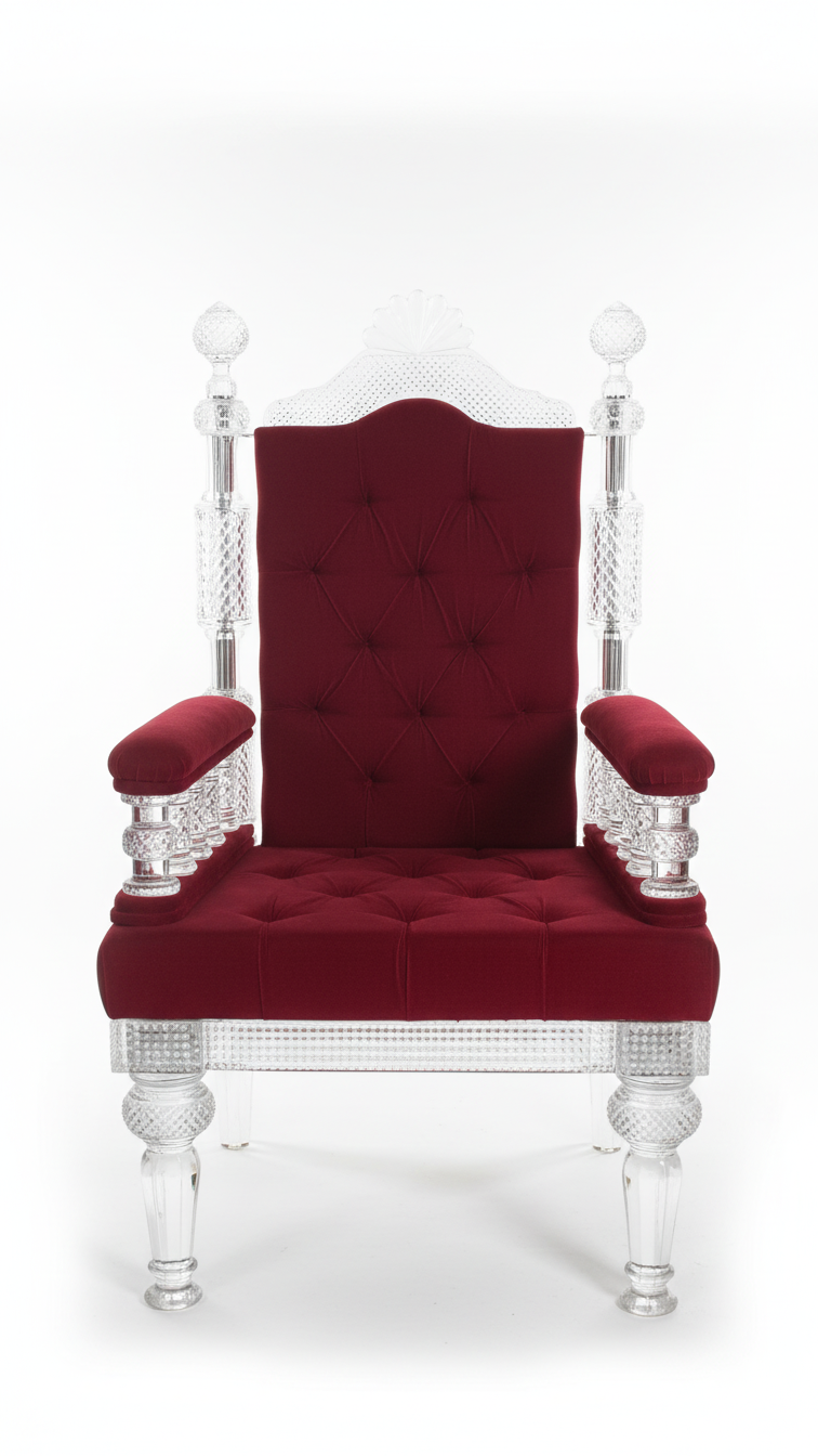 Crystal Glass Arm Chair Venetian Design