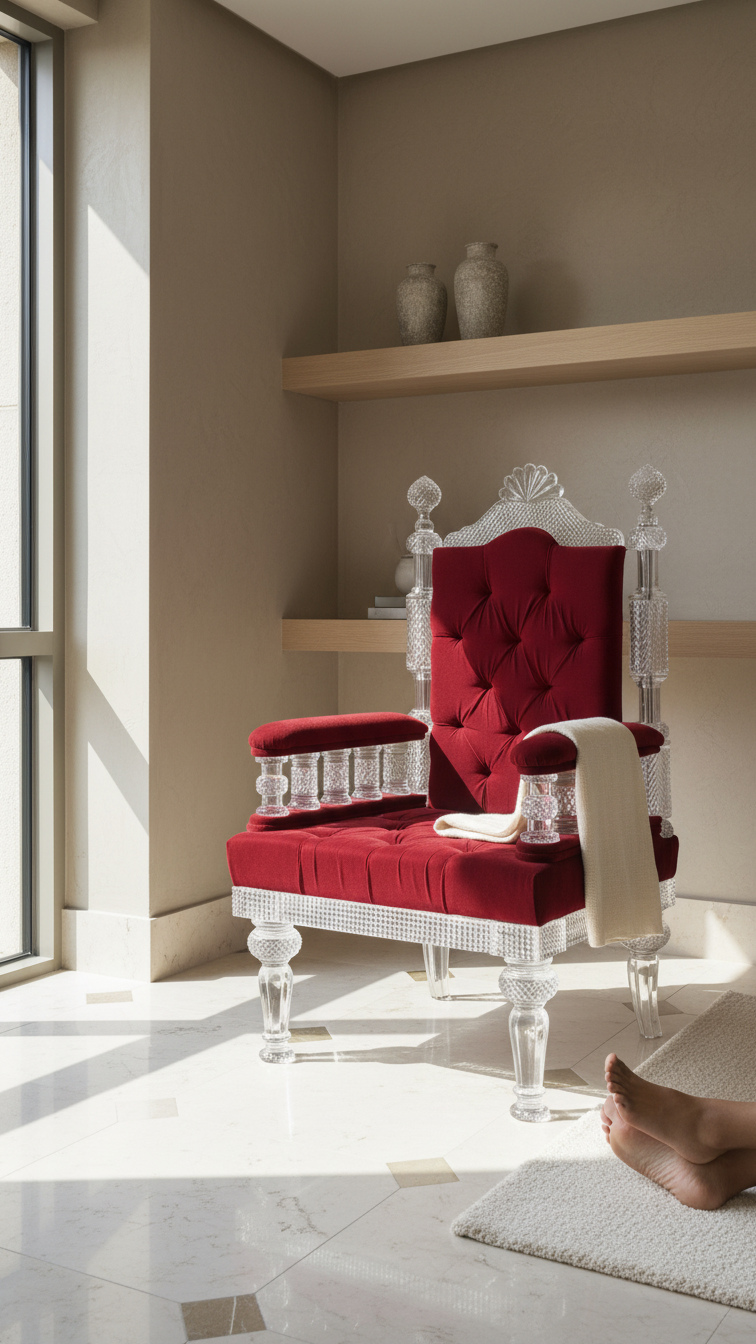Crystal Glass Arm Chair Venetian Design