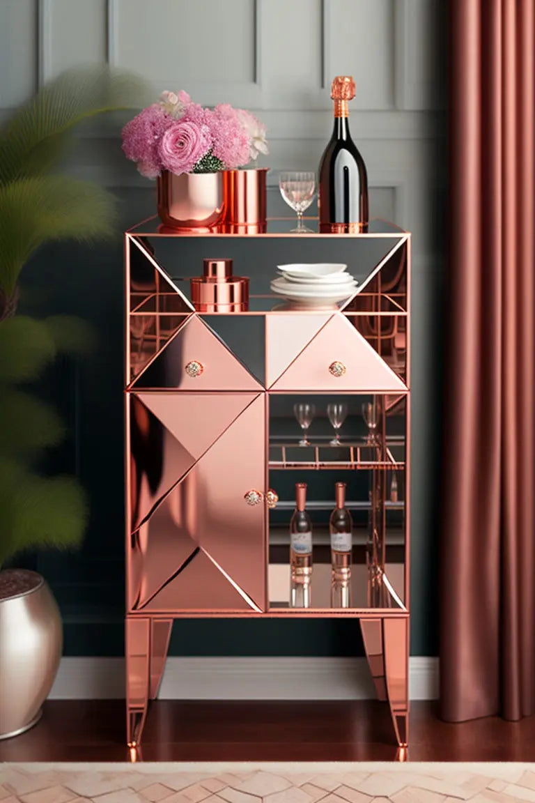 Rose Gold Bar Unit Venetian Design (The boutique factory) 100% Heart Made Products