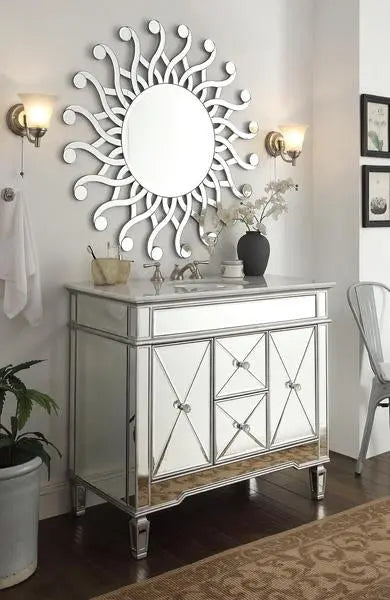 Sun Shape Round Wall Mirror VDR-514 Venetian Design
