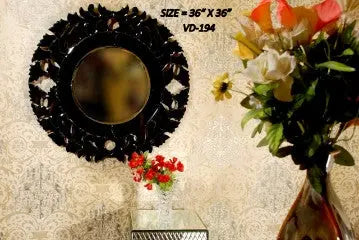 Black Round Venetian Mirror VD-194 B Venetian Design