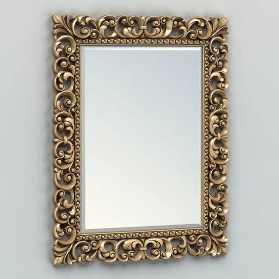 wooden frame mirror