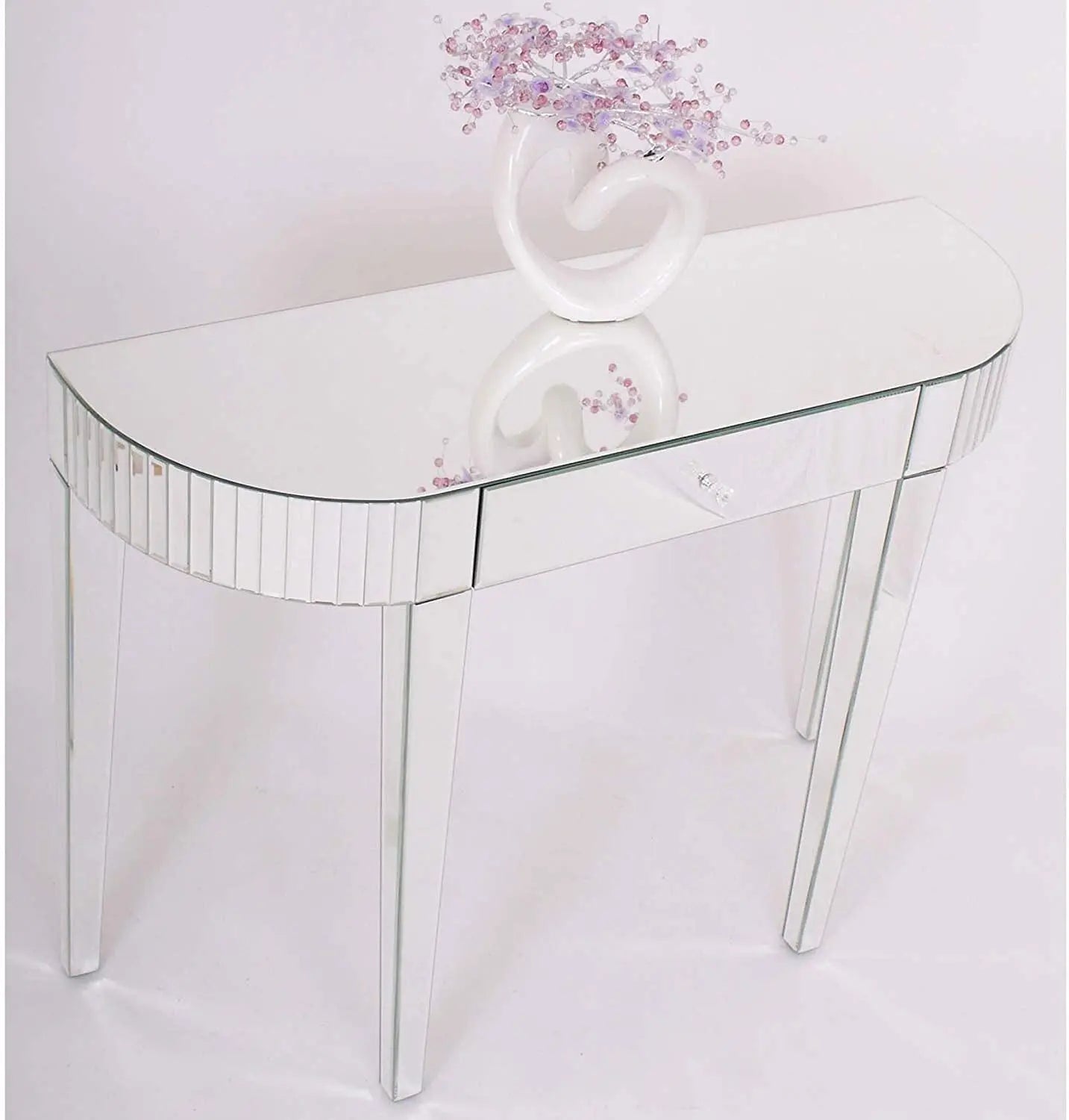 Curved Mirrored Console Table with Drawer VDMF-430 - Venetian Design ...