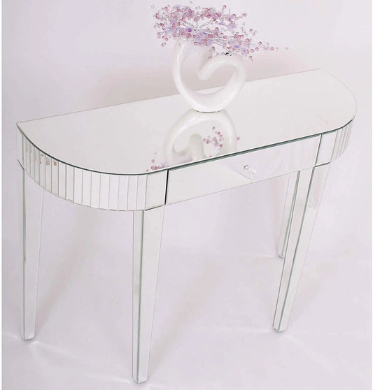 Curved Mirrored Console Table with Drawer VDMF-430 Venetian Design 100% Heart Made Products