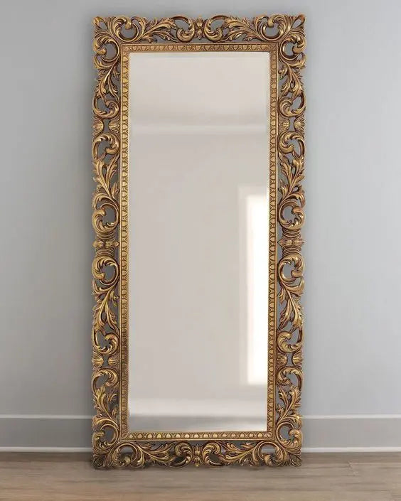 wooden frame mirror