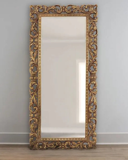 wooden frame mirror