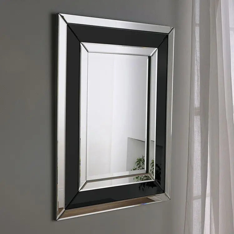 Black and Silver Art Deco Wall Mirror ADWM-05 Venetian Design (The boutique factory) 100% Heart Made Products