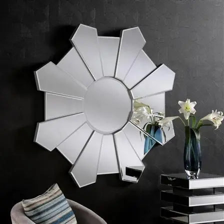 Round Sunburst Art Deco Wall Mirror ADWM-12 Venetian Design (The boutique factory) 100% Heart Made Products