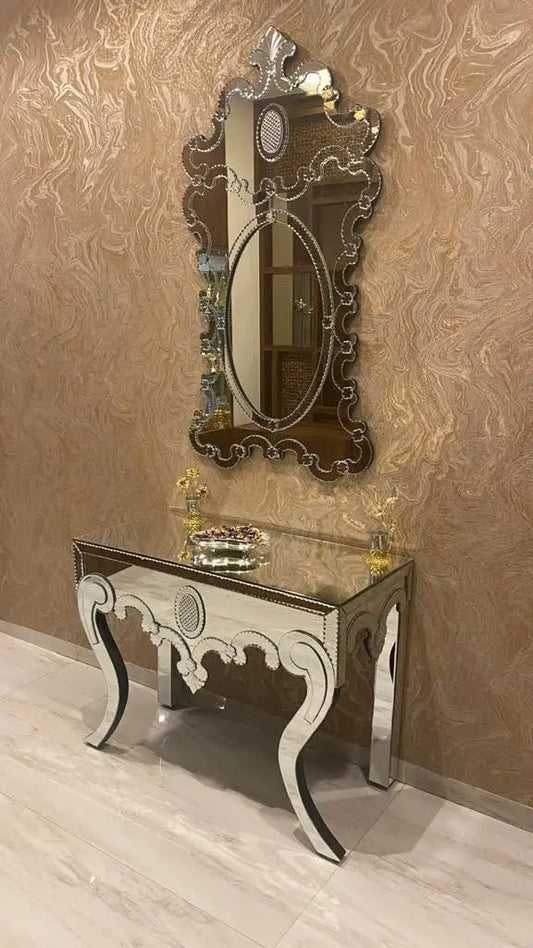 Murano Console With Mirror Set CWM-622 Venetian Design