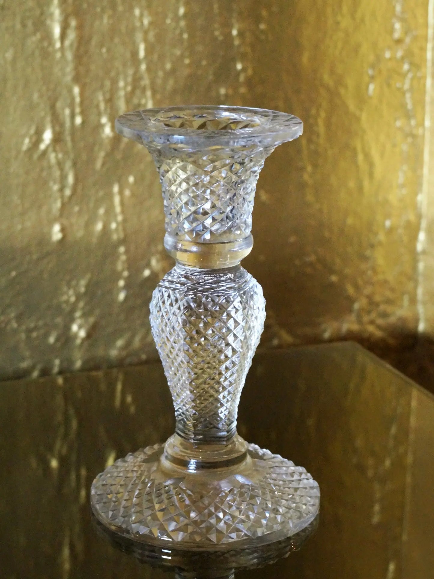 Glass Candle Stands, Set of 2 Venetian Design