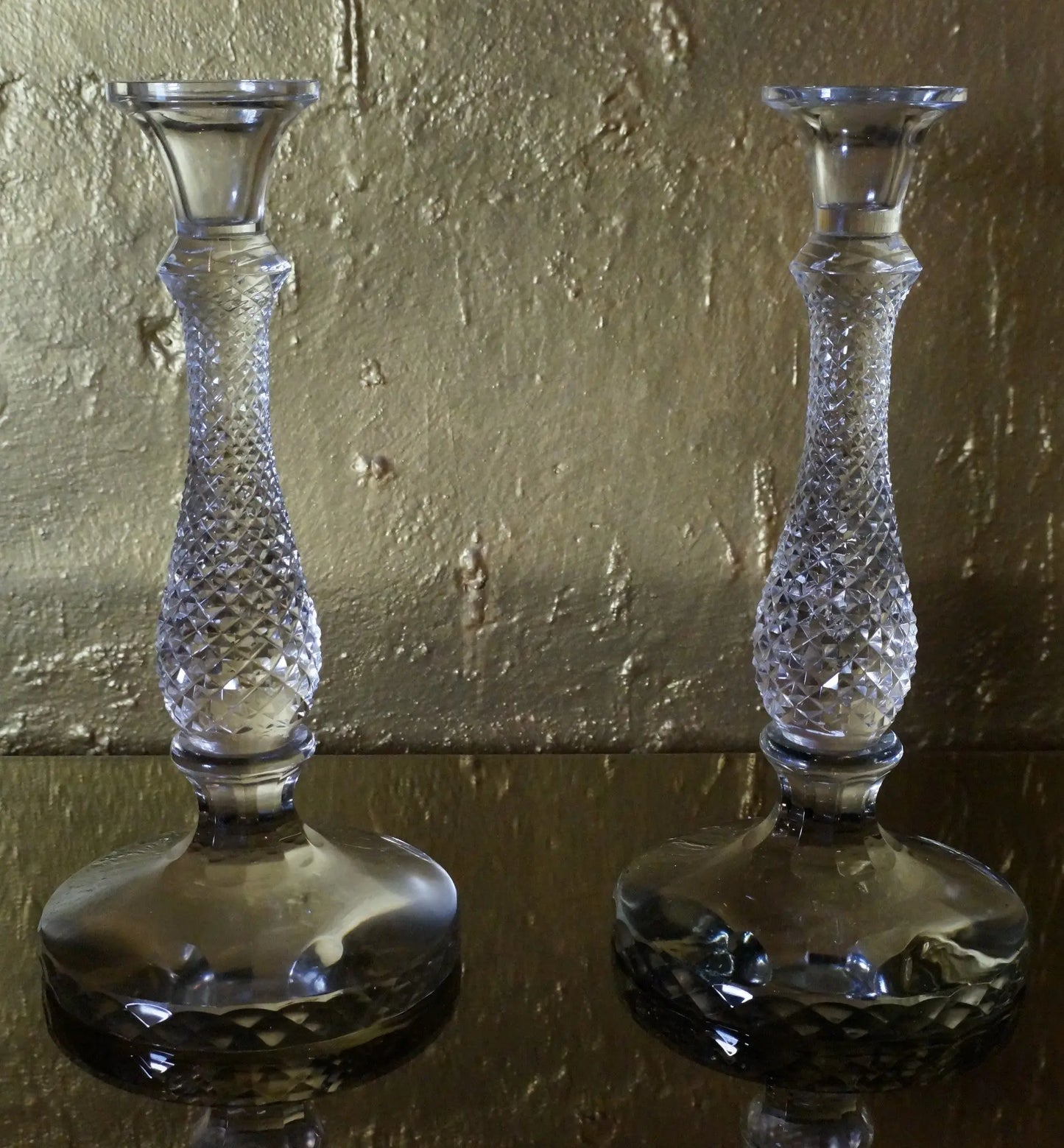 Glass Candle Stand, Set of 2 Venetian Design
