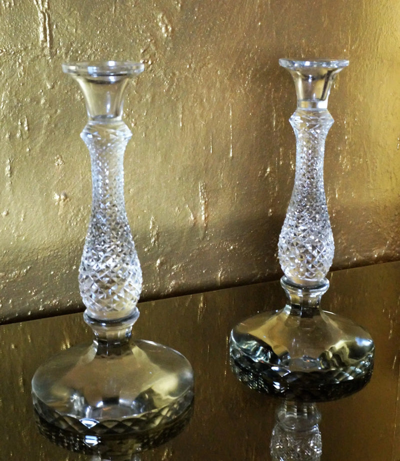 Glass Candle Stand, Set of 2 Venetian Design