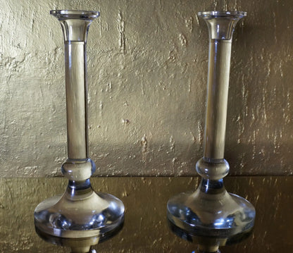 Glass Candle Stands, set of 2 Venetian Design