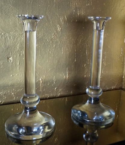 Glass Candle Stands, set of 2 Venetian Design