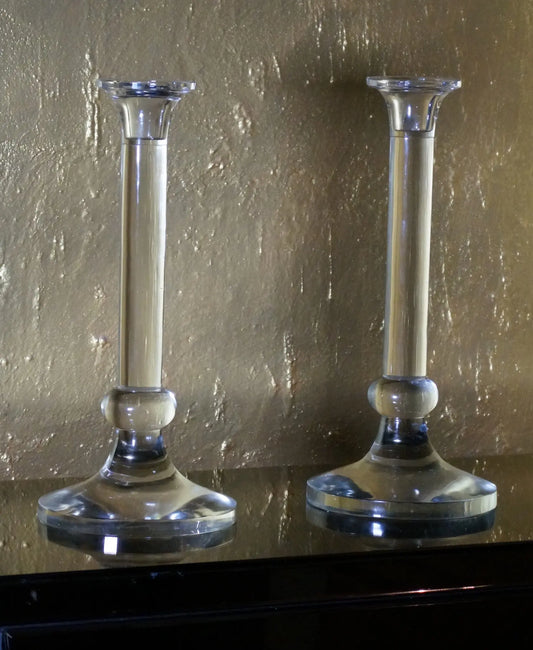 Glass Candle Stands, set of 2 Venetian Design