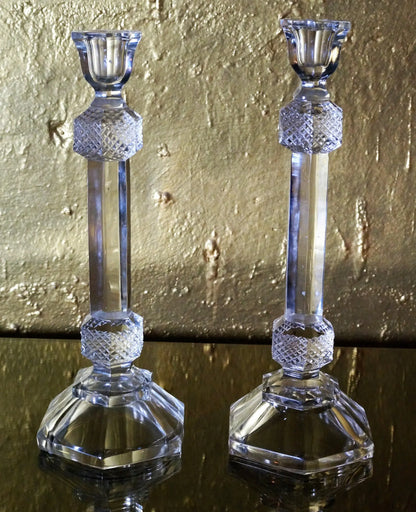 Glass Candle Stand, Set of 2 Venetian Design