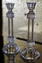 Glass Candle Stand, Set of 2 Venetian Design