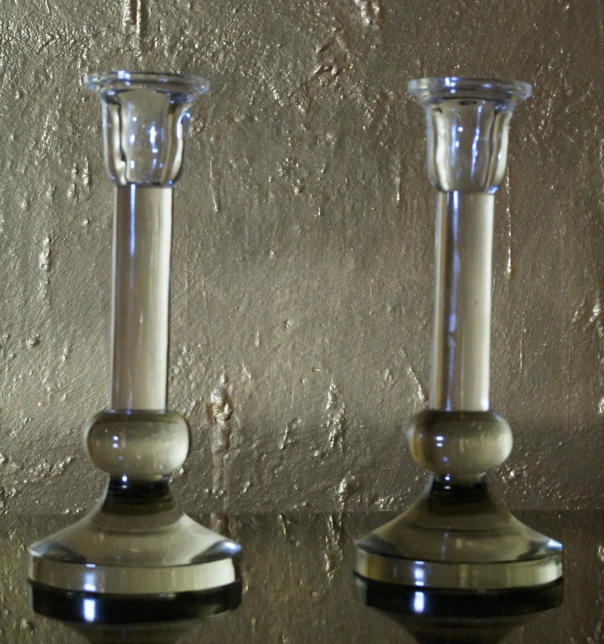 Glass Candle Stand, Set of 2 Venetian Design